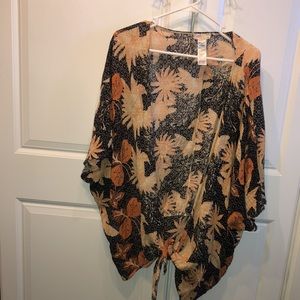 Free People Boho Kimono Style Top